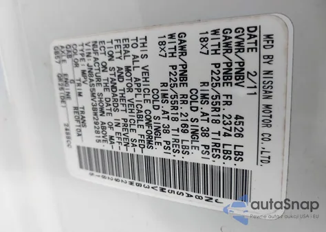 2011 Nissan Rogue Sv z USA, uszkodzony, nr VIN JN8AS5MV3BW292815